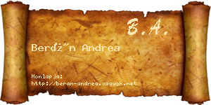 Berán Andrea névjegykártya