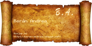 Berán Andrea névjegykártya