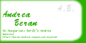 andrea beran business card